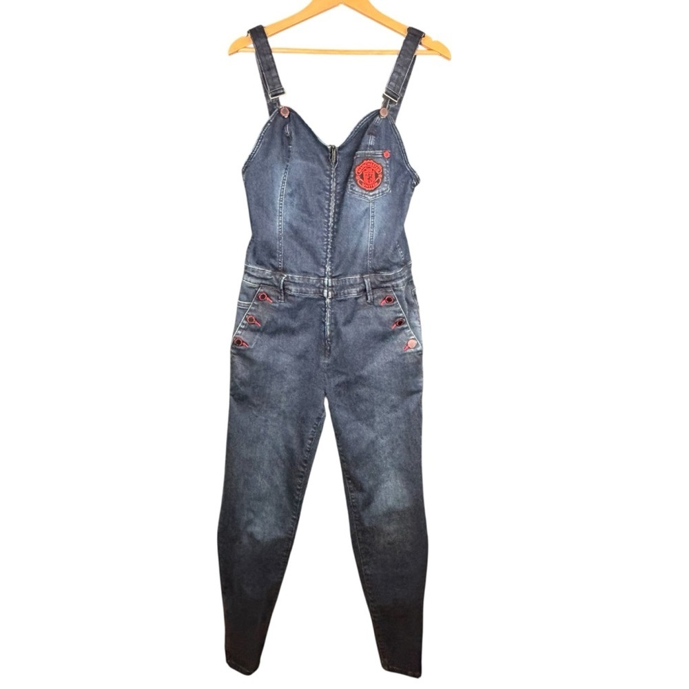 True Religion Man U Skinny Women's Denim Overalls Sz Large - Picture 2 of 16